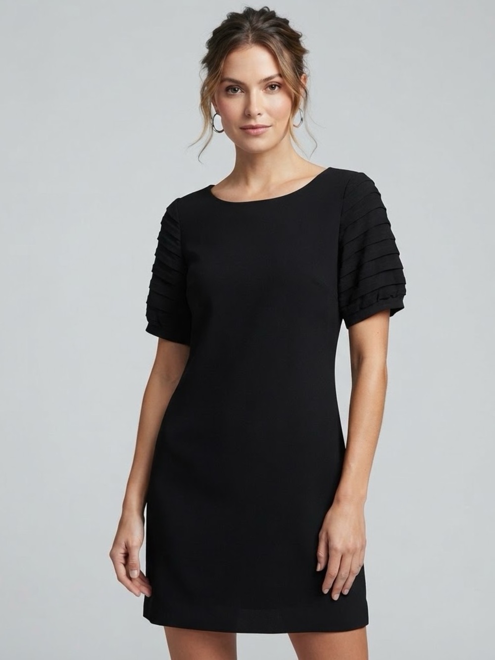 Jump Girl Black Short Sleeve Shift Dress Sz Medium